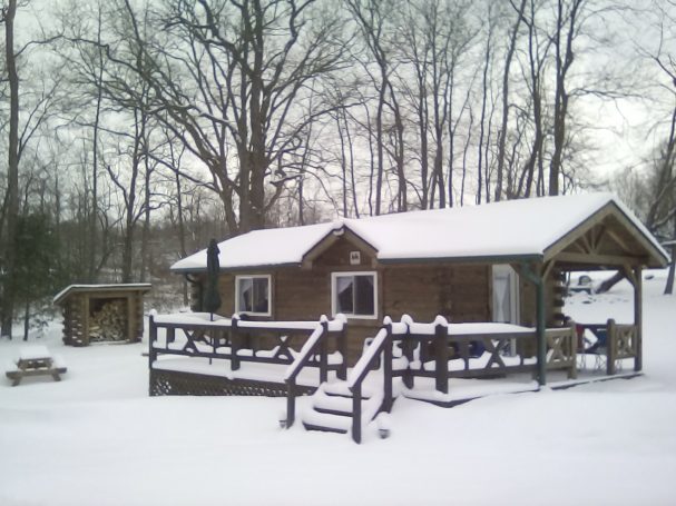 Log Cabin in the Winter